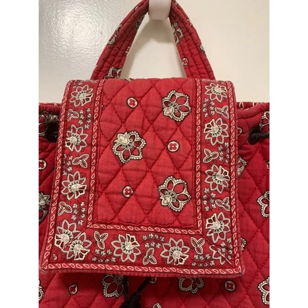 Vera Bradley Backpack Purse Red Bandana